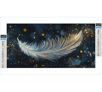 Diamond Painting Plume Diamond Painting Adulte Grand Format 20x40cm Rêve Broderie Diamant Accessoires Complet, 5D Peinture Diamant Art Crafts Point de Croix Peinture Kit, Decoration Maison G1-1091