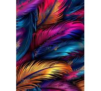 Diamond Painting Plume DIY Peinture Diamant Adulte,5D Diamond Art Kit Enfants Complet Strass Cristal Point Croix Broderie Peinture canevas pour Cadeau Femme, Murale Décoration 60x80cm Coloré Z1-389