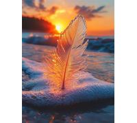 Diamond Painting Plume, Neige Diamond Painting Adulte, 5D DIY Cristal Strass Point de Croix Peinture Sets, Peinture Diamant Kit Complet Enfant, pour comme Cadeau femmes décoratif 100x135cm 0U-615