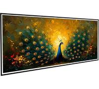 Diamond Painting Plume Peinture Diamant Adulte, 5D Diamant Painting Paon Broderie Diamants Grand Format 30x60cm, DIY Strass Point de Croix Activité Manuelle pour Décoration Murale, Cadeau Femme J2-949