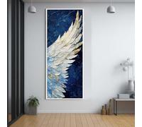 Diamond Painting Plumes 40x100cm,Broderie peinture diamant Kit Complet Square Strass,Grand Format Point De Croix Diamant Painting Les ailes,Art Crafts Adulte Femme Cadeau,Décor mosaïque Mural D77