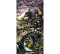 Diamond Painting pont,cheval Diamond Painting Adulte Grand Format 90 x 180 cm,5D DIY Peinture Diamant Adulte,Point de Croix Activite Manuelle Kit pour Decoration Noel Chambre Maison,Cadeau Femme D-555