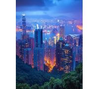 Diamond Painting Port Victoria 5D Diamond Painting Adulte Ville, DIY Peinture Diamant Adulte Full Drill Strass Point de Croix Kits, Broderie Diamant pour Décoration Maison Cadeau 90x120cm 8-6685