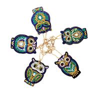 Diamond Painting Porte Clé Hibou 5D DIY Diamant Peinture Portes-Clés,Complet Keychain Pendentif pour Sac Décoration Enfants Art Cadeau