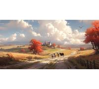 Diamond Painting Prairie Activité Manuelle Adulte animal Diamond Painting Enfant Broderie Point de Croix, 5D DIY Cristal Art Peinture Kit Dessin Adulte, pour la Maison Murale Décoration, 90x180cm a-55