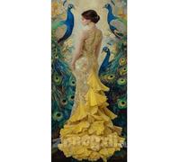 Diamond Painting Princesse Peinture Diamant Adulte/Débutant, Paon Diamond Painting Adulte Grand Format 200 x 100 cm, DIY 5D Diamant Painting XXL Broderie Diamant Kit Complet, pour Murale Décoration