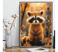 Diamond Painting Raton Laveur Diamond Painting Adulte, Peinture Diamant Fleur Broderie Diamant 5D DIY Diamant Mosaik Strass Point de Croix Loisirs Créatifs, Decoration Murale 90 x 120 cm -ly25082P1