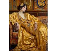 Diamond Painting Reine Klimt Diamond Painting Adulte, 5D Point de Croix Broderie Diamant Kit Complet, DIY Rond Puzzle Stitch Peinture Diamant Painting Enfants, Décoration Intérieur 60x90cm k-175