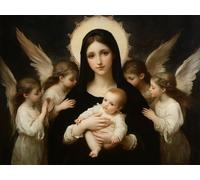 Diamond Painting Religion Peinture Diamant Ange Diamond Painting Adulte, 5D DIY Broderie Diamant Point de Croix Loisirs Créatifs Adultes Artisanat Kit pour Decoration Chambre 50x70 cm, Model 964