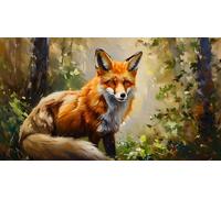 Diamond Painting Renard Peinture Diamant Adulte 70x40cm Diamond Painting Grand Format Animal Broderie Diamant Kit Complet Full Diamond Painting Accessoires Kits pour Adultes Décoration Intérieur
