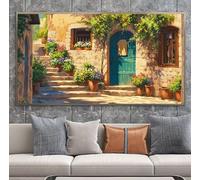 Diamond Painting Rétro Diamond Painting Adulte 40x80cm Peinture Diamant Rue Complet Broderie Diamant Kit Bricolage Manuelle Adulte Broderie Point de Croix Cristal Arts Pour Murale Maison Décor A-U948