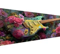 Diamond Painting Rétro Diamond Painting Adulte Guitare Diamant Paintings Adulte Débutant,5D Diy Strass Point de Croix Paintings,d'art mosaïque pour Maison DéCoration, Cadeau Femme 50x100cm YZ-305