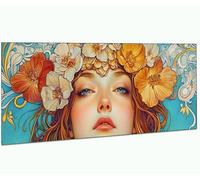Diamond Painting Rétro, DIY 5D Femme Diamond Painting Adulte, Peinture Diamant Activité Manuelle Adulte Kit Complet, Bricolage Diamant Broderie Cristal Arts Artisanat pour Home Decor 70x140cm 0R-124