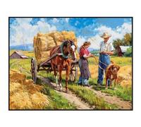 Diamond Painting Rétro Ferme Broderie Diamant 30 x 50 cm, Full Drill Diamond Painting Adulte Enfant, Peinture Diamant Adulte, DIY Broderie Point de Croix Kit Complet pour Murale Salon Décoration Y/468