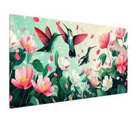 Diamond Painting Rétro, Fleurs Diamond Painting Adulte Grand Format 110x50 cm, 5D DIY Peinture Diamant Adulte Loisirs Créatifs avec Rond Full Drill Toile, Decoration Maison Murale, Cadeau Femme E-91