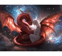 Diamond Painting Rêve, Dragon Diamond Painting Adulte, 5D DIY Full Drill Strass Kit Mosaique Peinture Diamant Activité Manuelle Adulte Peinture Diamant pour Decoration Chambre Cadeau 90x120cm,Model388