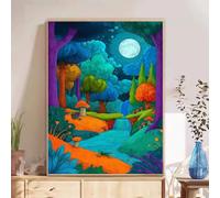 Diamond Painting Rêve - Kit de Peinture Diamant Toile 35x55cm - Broderie au Point de Croix avec Strass en Cristal pour Décoration Murale Maison, Loisirs Créatifs Anti-Stress Cadeau (Forêt) 2Z#193