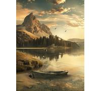 Diamond Painting RivièRe, 5D Diamond Painting Adulte Paysage, DIY Full Drill Artisanat Cristal Point de Croix Kits, Broderie Diamant Activite Manuelle Adulte, Décoration Maison Cadeau 90x120cm 9-9828