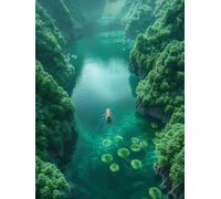 Diamond Painting RivièRe, 5D Diamond Painting Adulte Paysage, DIY Peinture Diamant Loisirs Créatifs Adultes, Full Drill Strass Point De Croix Kit, pour Decoration Maison, Cadeau Femme 50x65cm 5-7868