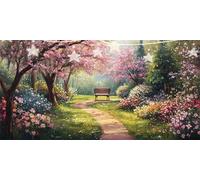 Diamond Painting Romantique Diamant Painting Fleur Peinture Diamant Adulte Débutants, Diamond Paintings Kit Complet, Point de Croix Cristal Art Artisanat Kit pour Décoration Murale 50x100cm G6-955