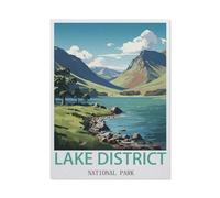 Diamond-Painting Rond，Parc National du Lake District, Angleterre，Broderie Diamant,Tableau Strass Diamant, Artisanat Cristal en Mosaïque Cadeaux Faits à la Main（30 x 40 cm/11.81 x 15.74 pouces）-EP18