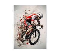 Diamond-Painting Rond,Passion rouge : énergie abstraite de vélo de course en noir,Broderie Diamant,Tableau Strass Diamant, Artisanat Cristal en Mosaïque Cadeaux Faits à la Main(50 x 60 cm)-AG66