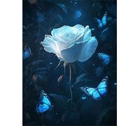 Diamond Painting rose Diamond Painting Enfant Papillons Activité Manuelle Adulte Bricolage Enfant Mosaique Loisir Creatif Broderie Diamant Canevas Enfant, Murale Décoration 100x150cm q-558