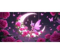 Diamond Painting, Rose Diamond Painting Enfant Peinture Diamant Elfe Diamant Kit Bricolage Adulte Complet Point de Croix Cristal Débutant Art Set pour Decoration Maison Murale Cadeau 50x100cm,Model476