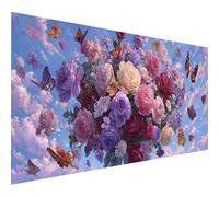 Diamond Painting Rose, DIY Diamond Painting Adulte Papillon, 5D Peinture Diamant Activité Manuelle Adulte, Peinture Diamant Enfant Broderie Point de Croix Kits, Decoration Murale, 160x70cm 2-1216