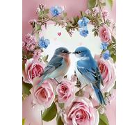 Diamond Painting Rose DIY Peinture Diamant Adulte,5D Diamond Art Kit Enfants Complet Strass Cristal Point Croix Broderie Peinture canevas pour Cadeau Femme, Murale Décoration 60x80cm Moineau Z1-433