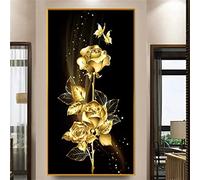 Diamond Painting Rose d'or Broderie Diamant Painting Kit Complet Grand Format 5D Peinture Diamant Numero Adulte Enfant Strass Coller Perle Tableau Diamant Art Craft Home Decor 30x60cm