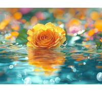 Diamond Painting Rose Peinture Diamant Adulte Fleur Diamond Painting Kit Complet, 5D Broderie Diamant Canevas Kit, DIY Strass Point de Croix Art pour Decoration Mural, Cadeau Femme 90x70cm E0-842