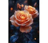 Diamond Painting Rose Peinture Diamant Fleur Diamond Painting Adulte 5D DIY Broderie Diamant Point de Croix Cristal Strass Loisirs Créatifs Adultes pour Decoration Murale, Cadeau 35x50 cm -bby2507QP