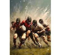 Diamond Painting Rugby Hommes, 5D Diamond Painting Kits Adulte Enfants, DIY Débutant Diamant Strass Point de Croix Cristal Painting pour Murale Décoration, Femmes Cadeaux pour les fêtes 40x50 cm S-224
