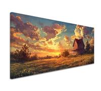 Diamond Painting Rural Diamond Painting Adulte, 5D Peinture Diamant Enfant Canevas Kit Complet Adulte Débutant Ronde Cristal Diamant Art Set pour Décoration Maison 50x100 cm Maison en bois c-233