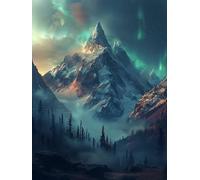 Diamond Painting ScèNe De Neige, 5D Diamond Painting Adulte LumièRe, DIY Ronde Peinture Diamant, Peinture Diamant Enfant, Débutant Strass Point de Croix, Artisanat Strass Kit, Décor, 80x110cm C-6778