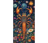 Diamond Painting Scorpion, Diamond Painting Enfant Univers, 5D Bricolage Kit Broderie Loisirs Créatifs Adultes, Peinture Diamant Enfant Débutants, Point de Croix Murale Décor Cadeaux 50x100cm C5-11