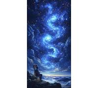 Diamond Painting Sea, 5D Diamond Painting Adulte Grand Format Ciel éToilé Kit Broderie Tableau Diamant Complet Rond, Loisirs Créatifs Adultes Diamant Point de Croix Peinture, Cadeau 70x140cm 2-67935S