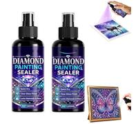 Diamond Painting Sealer Spray,100ml Quick Dry Diamond Art Sealer Spray,Clear Protective Coating to Secure Drills,Keep Diamond Art Fixed and Shiny,Anti-Fall & Dust Protection for Diamond Art（2Pcs）