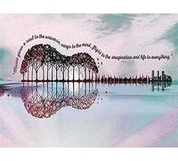 Diamond Painting Set, tableau avec motif Fantaisie et accessoires, dimensions env. 35 x 25 cm, kit de bricolage pour peindre avec des pierres scintillantes pour les enfants à partir de 5 ans