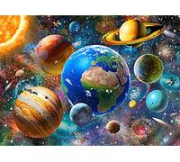 Diamond Painting Set, tableau avec motif univers et accessoires, dimensions env. 35 x 25 cm, set de bricolage pour peindre avec des pierres scintillantes pour les enfants à partir de 5 ans