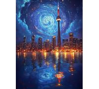 Diamond Painting Shanghai, 5D Diamond Painting Adulte Grand Format Perle Orientale Kit Broderie Tableau Diamant Adulte Complet Runde, Diamant Point de Croix Peinture, Cadeau Femme 50x80cm M-K195J43