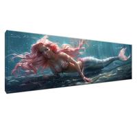 Diamond Painting Sirène Diamond Painting Adulte Paysage Peinture Diamant Débutants, DIY Canevas Kit Broderie Diamant Complet Kit Point de Croix Cristal Art pour Decoration Chambre 210x70cm G2-417