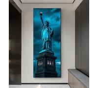 Diamond Painting Statue De La Liberté Point de Croix,Broderie Diamant Kit Complet,5D DIY Diamond Painting Adulte Grand Format Perle Diamant Coller,Mosaique Tableau pour Murale Décoration,50x100cm q53