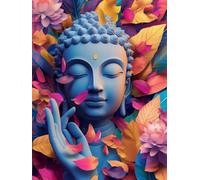 Diamond Painting statue fleur, 5D DIY Diamond Painting Adulte, Diamant Peinture Strass Crystal Art Point de Croix Activité Manuelle Adulte, pour Maison Décor Automne Femmes Cadeaux 50x70 cm 0b-130