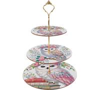 Diamond Painting Support À Dessert Peinture Diamant 3 Niveaux 25x32cm Support À Cupcakes À Plusieurs Niveaux Pâtisserie Snack Buffet De Bonbons Tour D'exposition Ornements Macaron Chouette