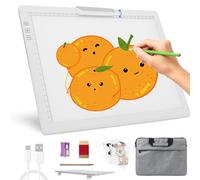 Diamond Painting Table lumineuse A4 - Plaque lumineuse rechargeable avec clip sur le dessus - Intensité variable en continu - 6 niveaux de luminosité - Boîte lumineuse LED portable pour accessoires de