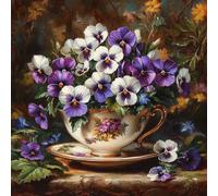 Diamond Painting tasse, Diamond Painting Adulte fleur Kits, Canevas Enfant Peinture Diamant, Broderie Diamant Loisirs CréAtifs Adultes Pour Decoration Chambre, IdéAl Cadeau Femme 45x45cm 5-43