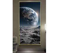 Diamond Painting Terre Broderie Diamant Kit Complet, Planète Diamond Painting Adulte Grand Format 80x160cm Cristal Strass Point de Croix Artisanat Peinture Diamant Pour Décoration Murale fv8-19h