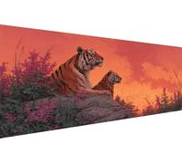 Diamond Painting Tigre Diamond Painting Adulte Paysage Diamant Paintings Adulte Débutant,5D Diy Strass Point de Croix Paintings,d'art mosaïque pour Maison DéCoration, Cadeau Femme 50x100cm YZ-203